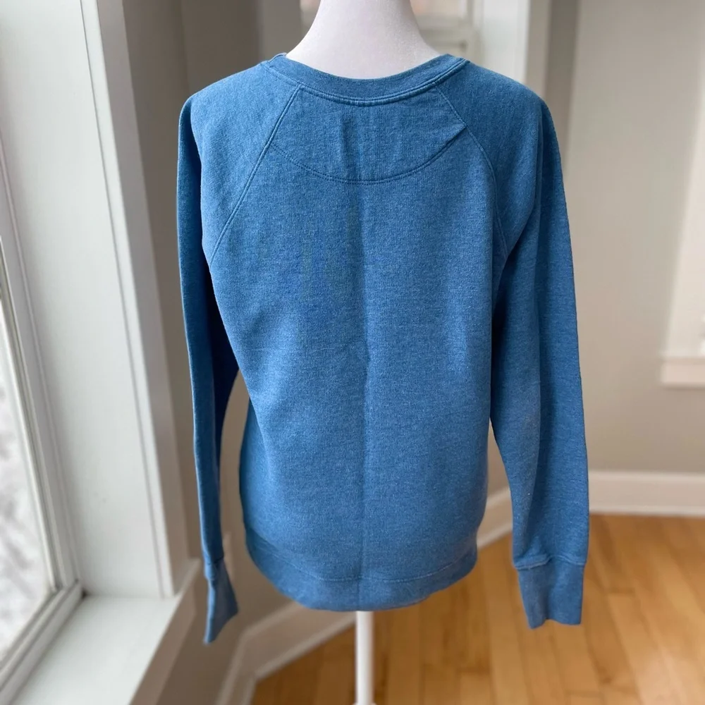 Champion Vintage Blue Retro Patch Logo Sweatshirt Size Small